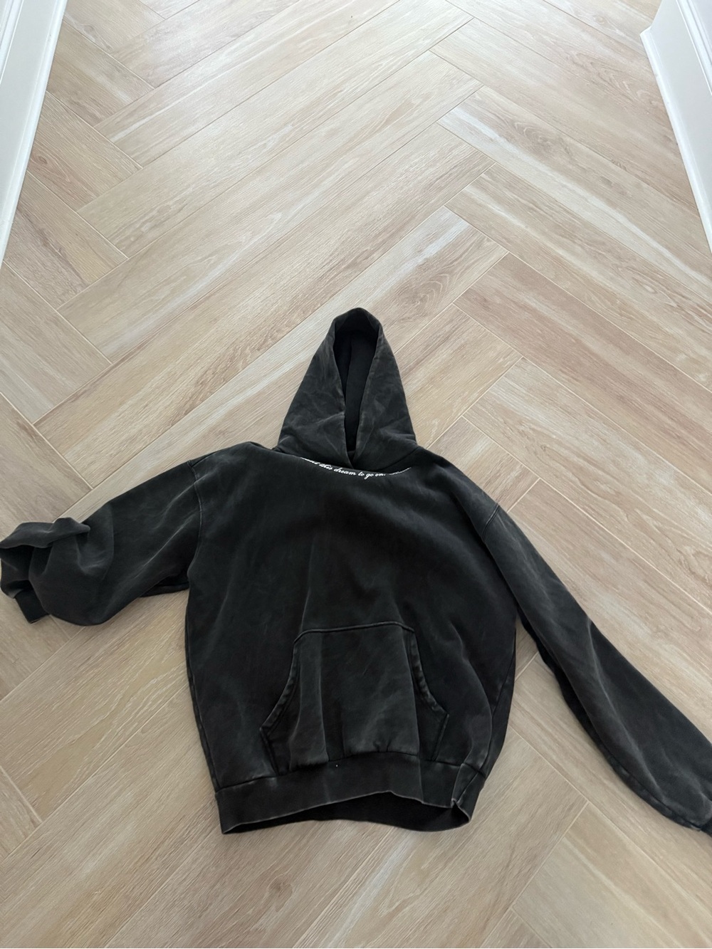 Washed Black Pullover Hoodie